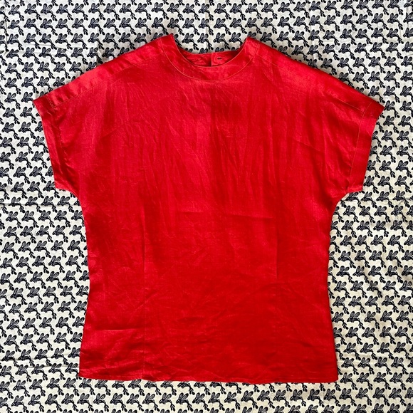 Vintage 80s linen-look blouse - Picture 2 of 8